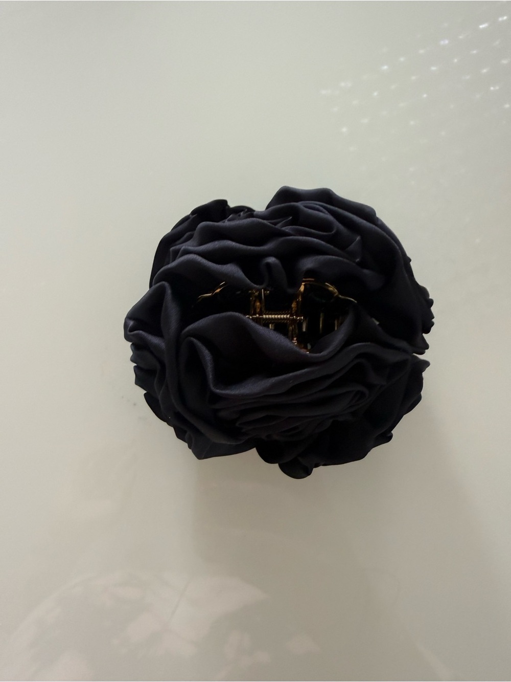 Black & Gold Floral Rose Hair Clip - Women Accessories